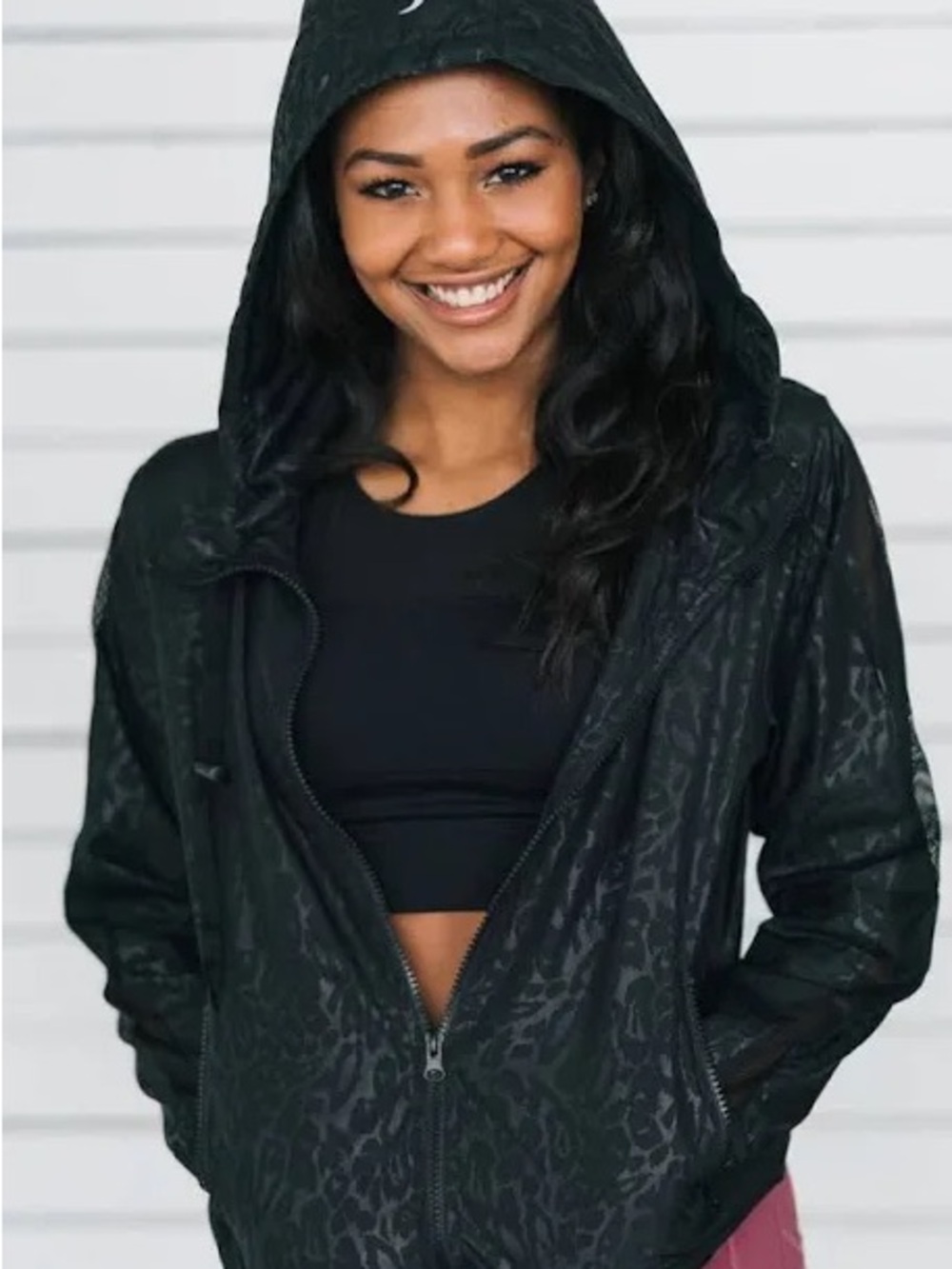 Zyia Black Leopard Print Bomber Jacket